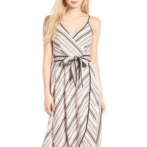 Anthropologie Dresses - Moon River Stripe Midi Faux Wrap Dress Anthropologie Dresses - Moon River Stripe Midi Faux Wrap Dress